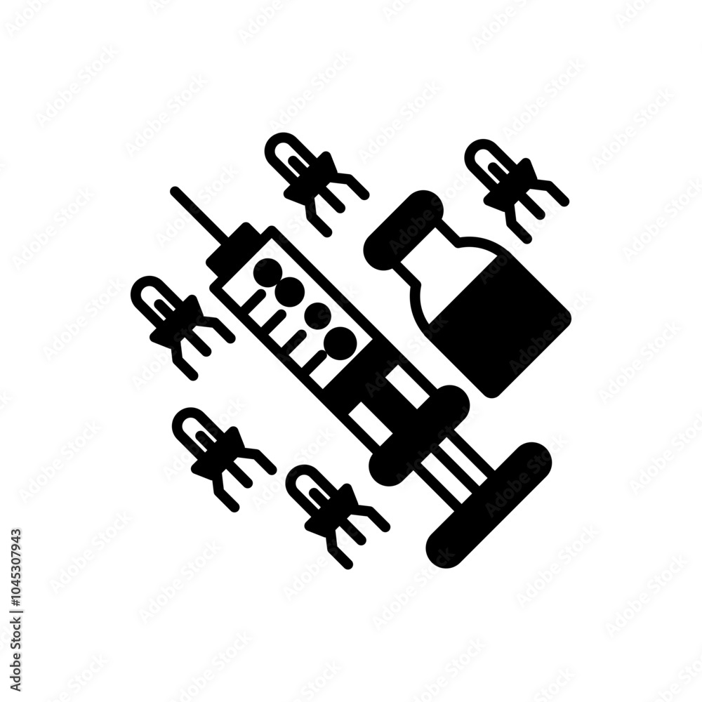Nano Parasite Glyph Icon, Vector illustration Nano Parasite Glyph Icon, Vector illustration