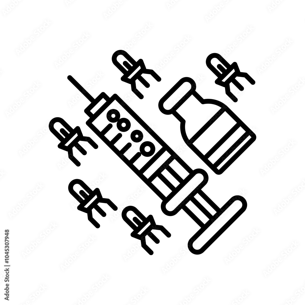 Nano Parasite Outline Icon, Vector illustration Nano Parasite Outline Icon, Vector illustration