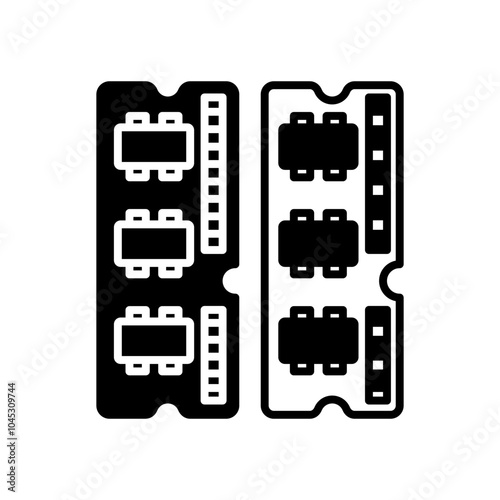 M RAM Glyph Icon, Vector illustration