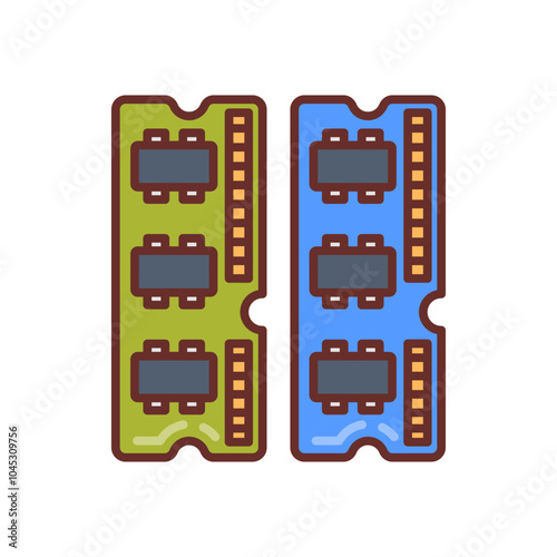 M RAM Filled Icons , Vector illustration