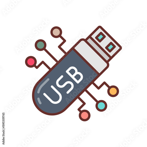 USB Filled Icons , Vector illustration