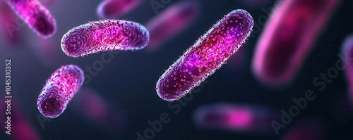 Abstract representation of bacterial communication through chemical signals, vibrant and conceptual design, Bacteria, Cell Signaling