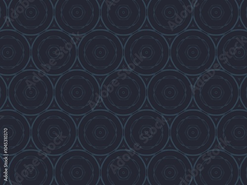 an abstract background with a repeating pattern of blue circles with intricate designs inside.