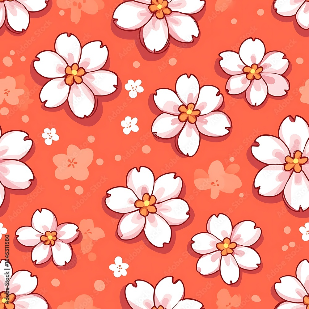 Obraz premium Soft Dreamy Floral Pattern in Warm Tones