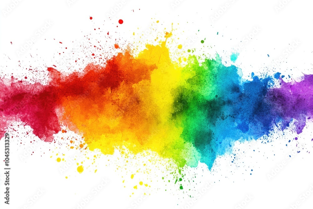 Abstract colorful paint splatter with vibrant dynamic