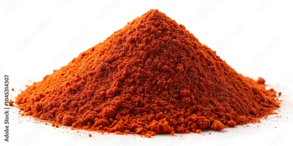 Chili powder isolated on white background, medium shot Chili powder isolated on white background, medium shot