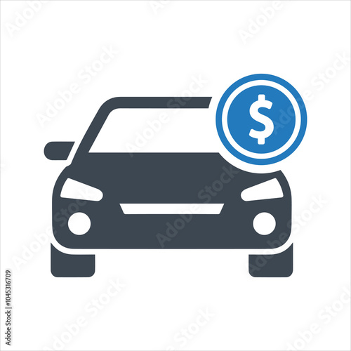 Car value. Car running costs icon