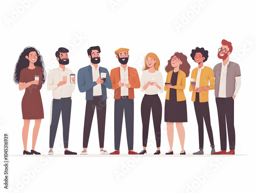 Flat Entrepreneur Networking Concept Candid Photograph Entrepreneur Engaging Conversation Social Networking Event Casual Professional Atmosphere Vector Illustration Smart Business Tone