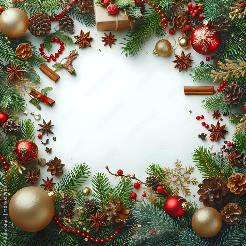 Festive Christmas Wreath with Ornaments and Gifts
Festive Christmas Wreath with Ornaments and Gifts