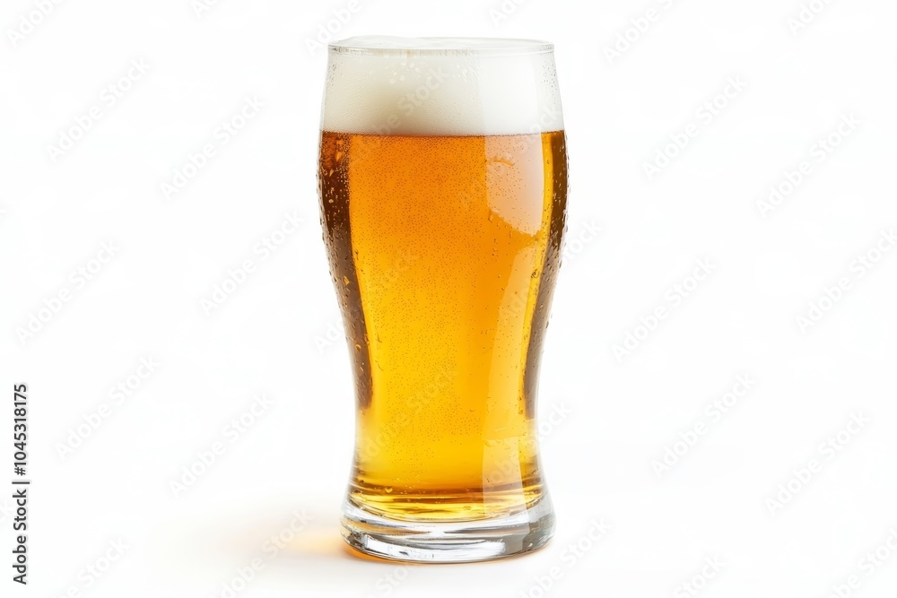 Glass of beer isolated.