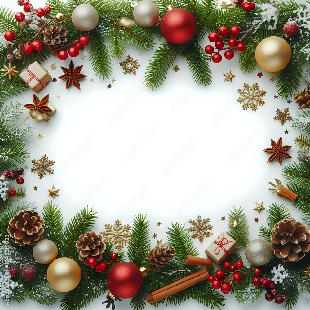 Festive Christmas Wreath with Ornaments and Gifts
Festive Christmas Wreath with Ornaments and Gifts