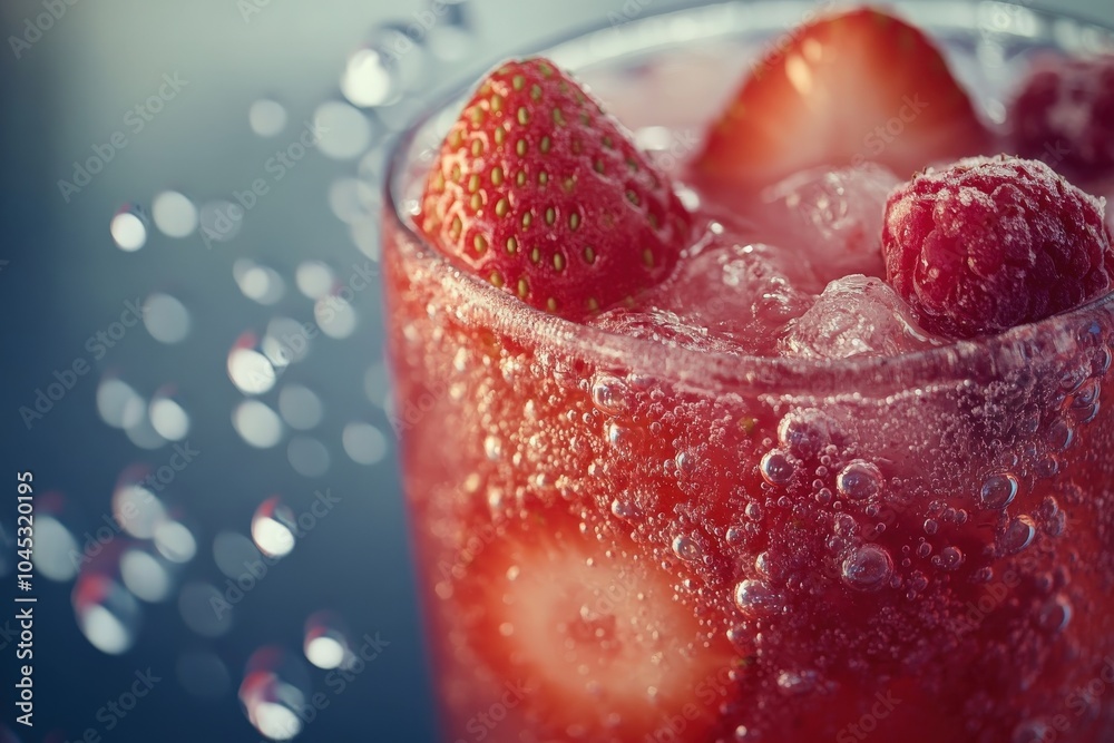 Spritzer with Fresh Berries and Sweet Strawberry Juice Spritzer with Fresh Berries and Sweet Strawberry Juice