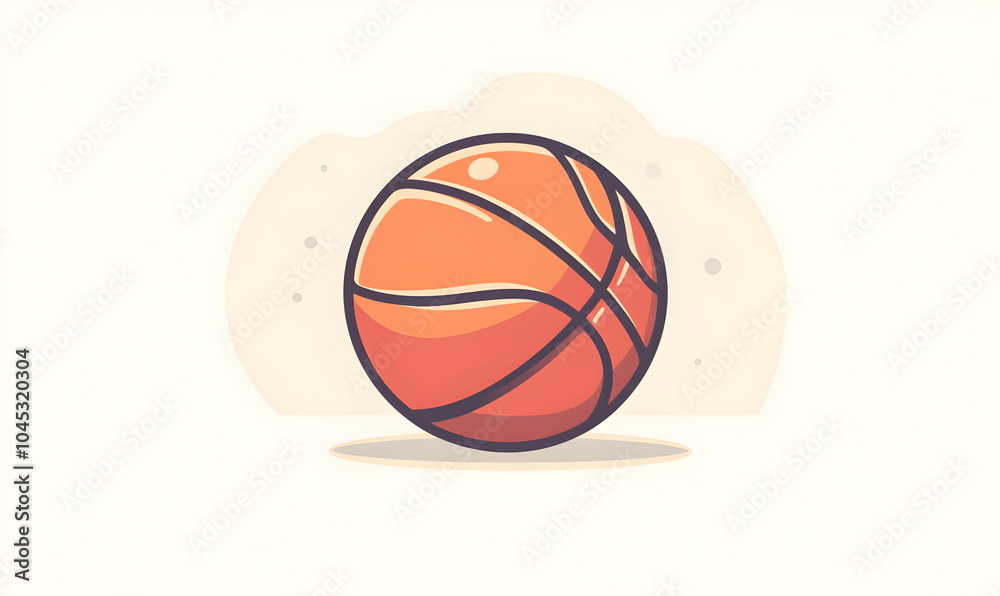 Fototapeta premium Basketball Icon: A vibrant illustration of a basketball, capturing the energy and excitement of the sport. Perfect for sports-related designs, social media graphics, and more. 