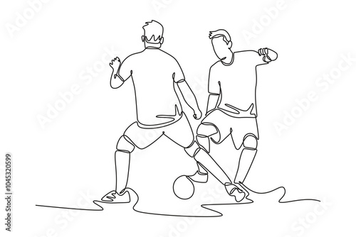 Futsal sports. Sports concept. Single line draw design vector graphic illustration.