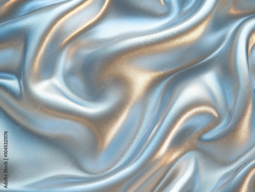 Shiny silver fabric with a smooth pattern Shiny silver fabric with a smooth pattern