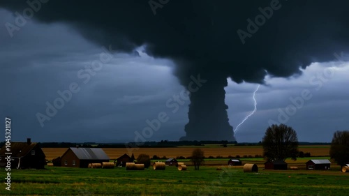 farmland tornado lightning field nature landscape farm agriculture motion weather rain adventure countryside cloud danger scenery storm twister destruction disaster cloudscape windy dramatic thunders