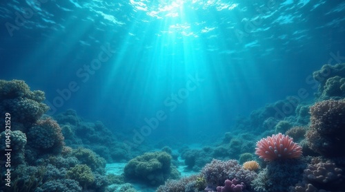 Wallpaper Mural Coral blue water in the ocean underwater life scene oceanic view Torontodigital.ca