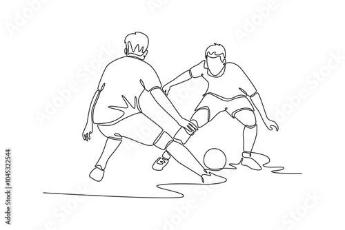 Futsal sports. Sports concept. Single line draw design vector graphic illustration.