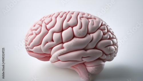 3d rendered illustration of a brain; a realistic three dimensional rendering of a human brain; a 3D model of a human brain and brain cells; human anatomy and internal organ; medical photography