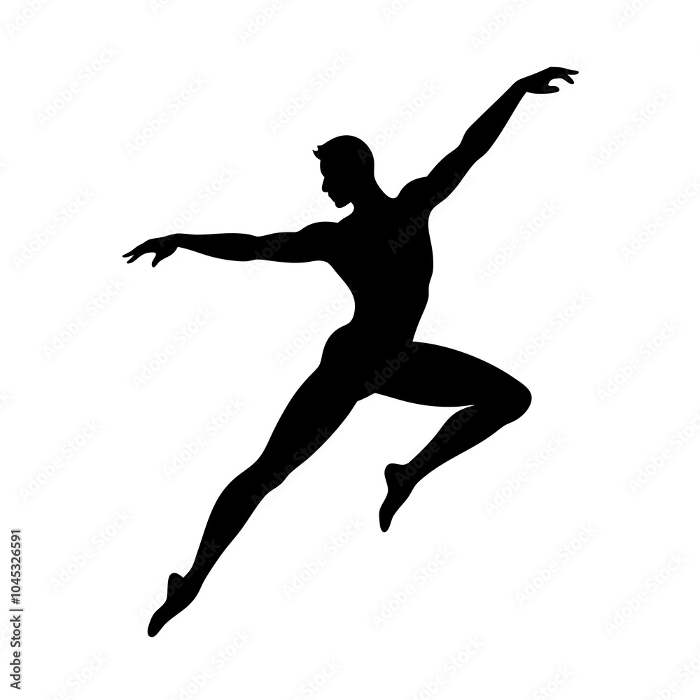 Male Dancer Silhouette Vector Illustration and Dance Pose Design Male Dancer Silhouette Vector Illustration and Dance Pose Design