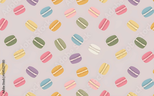 seamless pattern with macaroons