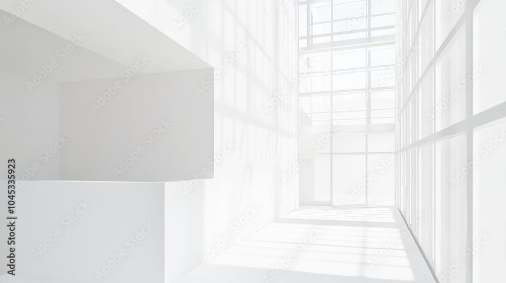 Fototapeta premium Minimalistic Abstract Architecture Desktop Wallpaper, Clean Lines, Monochrome Palette.