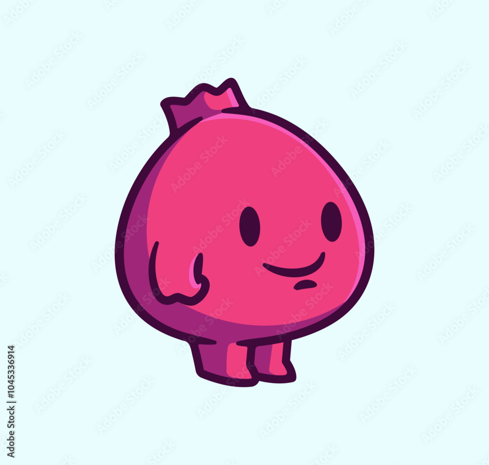 Fototapeta premium Pomegranate cute fruit character mascot vector design cartoon Illustration for Sticker