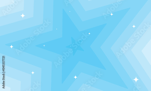 Abstract blue background with stars with sparkles