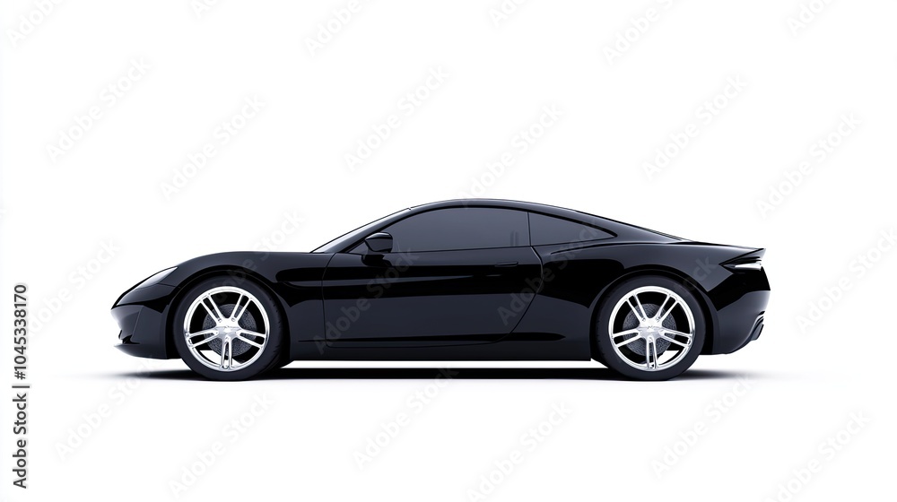 Naklejka premium Sleek Black Sports Car