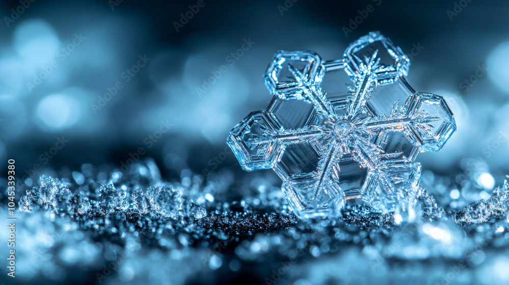 Crystalline Snowflake Macro: Intricate details of a single, perfectly formed snowflake resting on a bed of glistening snow. A stunning close-up showcasing nature's artistry and the beauty of winter. Crystalline Snowflake Macro: Intricate details of a single, perfectly formed snowflake resting on a bed of glistening snow. A stunning close-up showcasing nature's artistry and the beauty of winter.