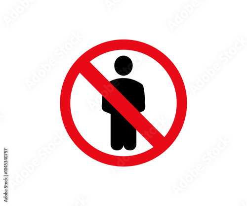 Isolated sign of do not enter sign. Printable warning sticker, banner, board vector design and illustration. 