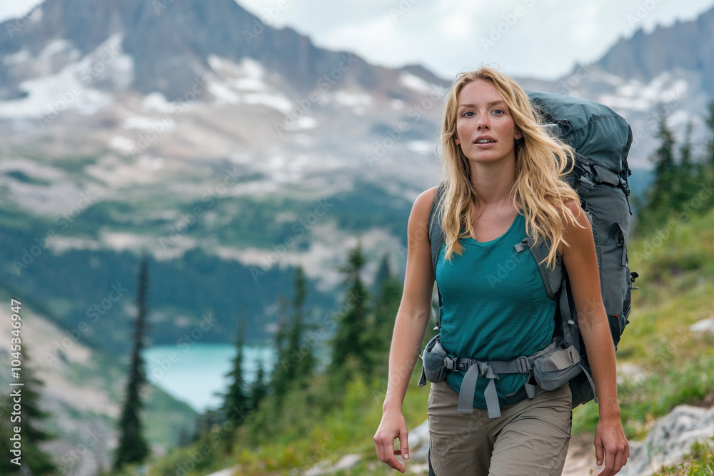 Naklejka premium person with backpack