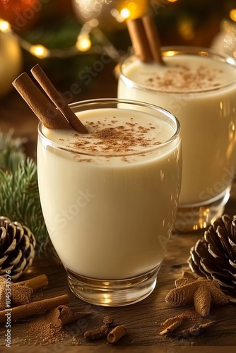 A glass with eggnog photo