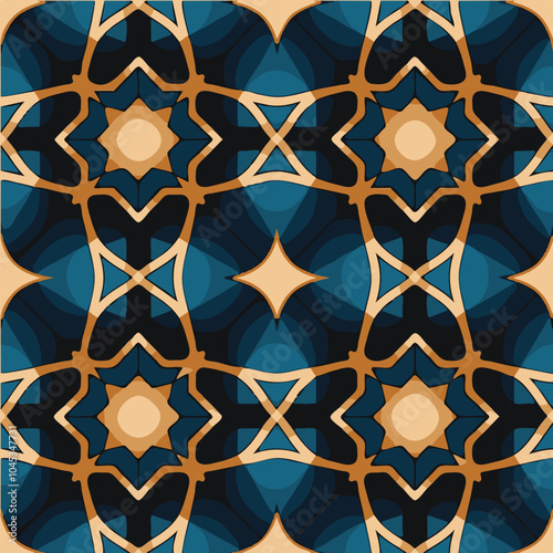 Antique tile pattern, vintage, seamless texture ornament, floral mosaic art design, minimalist geometric shape, retro repeating line, interior decoration