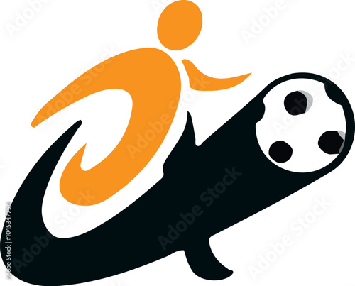 human cick for football short logo design photo