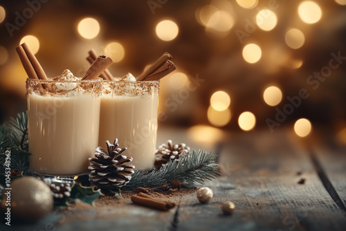 A glass with eggnog photo