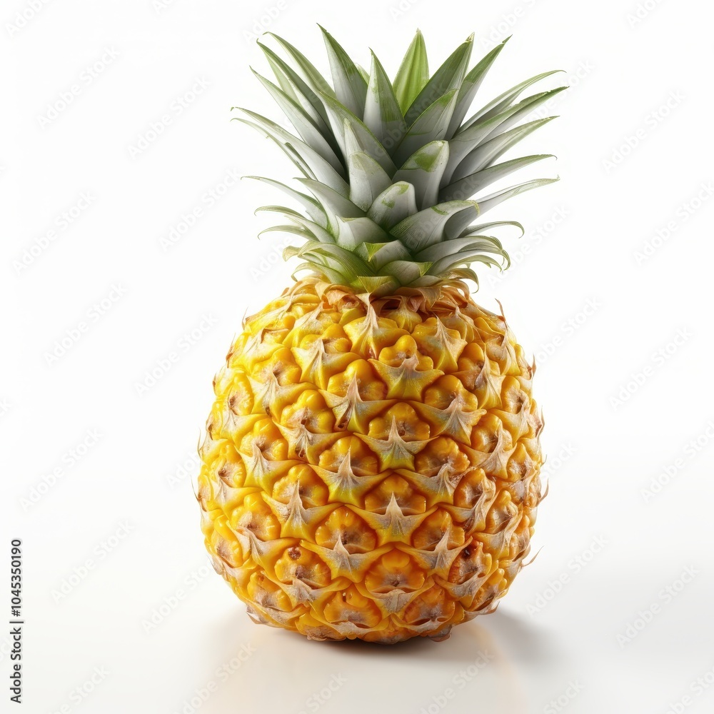 Fresh whole pineapple fruit on a clean white background Fresh whole pineapple fruit on a clean white background