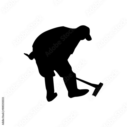 JANITOR MAN SILHOUETTE VECTOR DESIGN 1