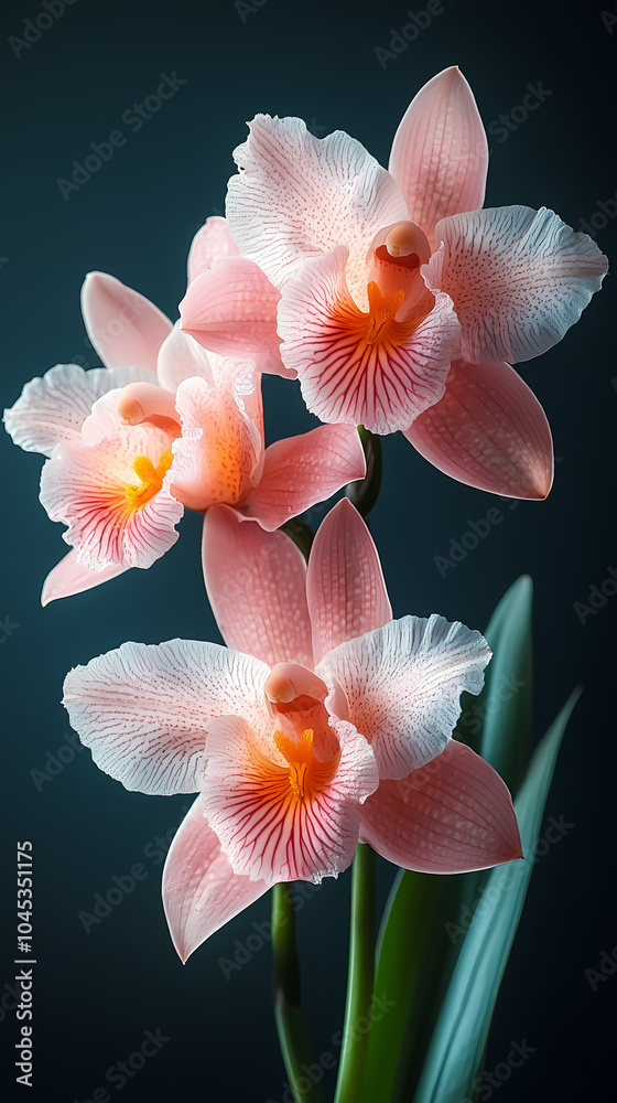 A delicate close-up of a blooming cattleya orchid in a spring garden, showcasing the beauty of nature with its bright petals . A delicate close-up of a blooming cattleya orchid in a spring garden, showcasing the beauty of nature with its bright petals .
