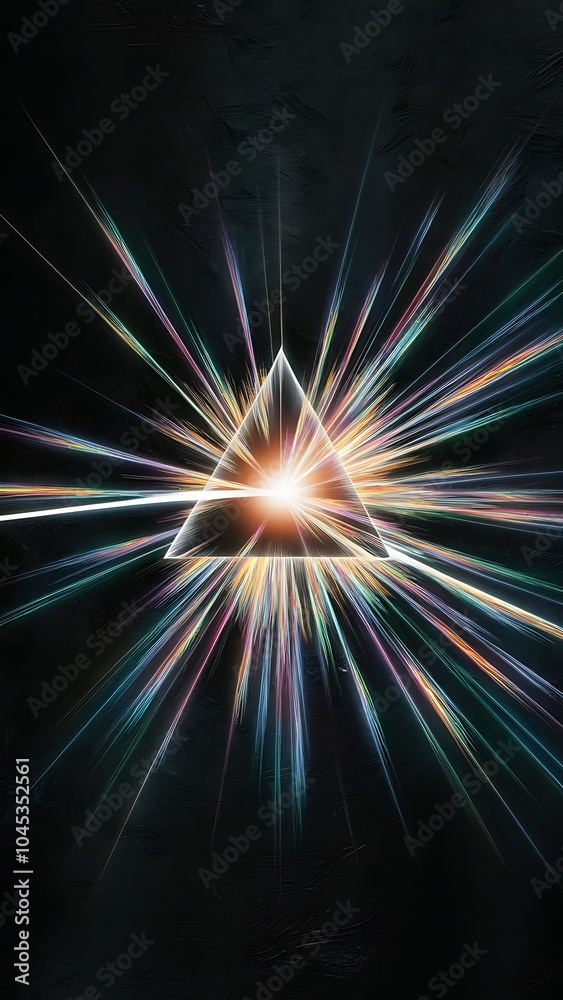 Obraz premium Light prism with beams on dark textured background
