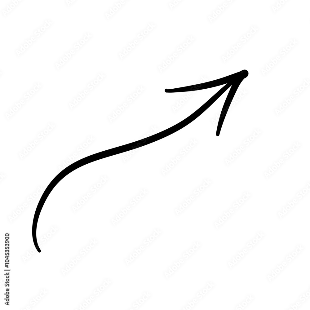 Hand drawn curved doodle chalk arrows Hand drawn curved doodle chalk arrows