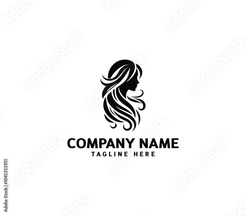 Vector silhouette woman hair logo. Hair minimalist logo. hairstyle logo for beauty salon, hair salon