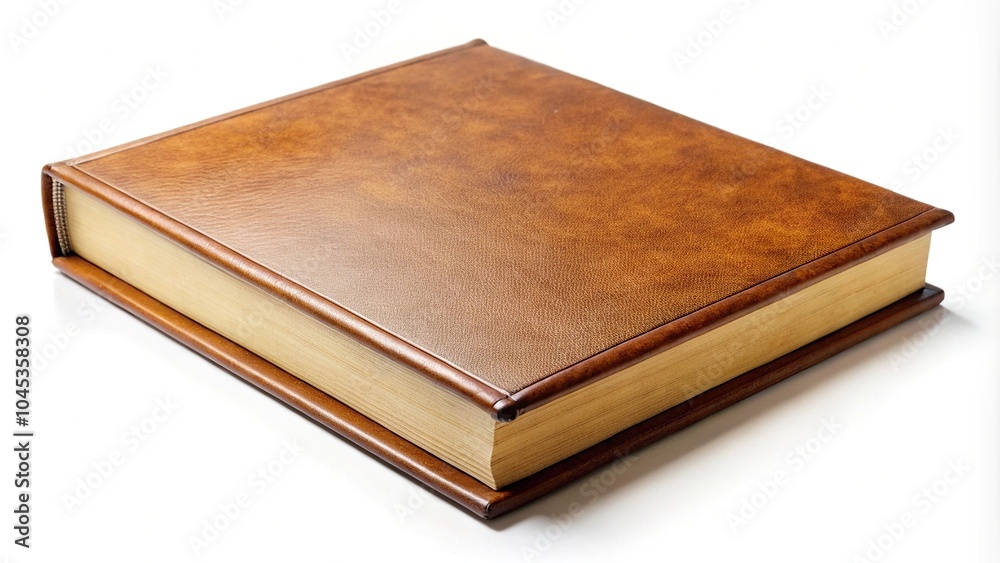 Closed brown big book with hardcover isolated Symmetrical Closed brown big book with hardcover isolated Symmetrical