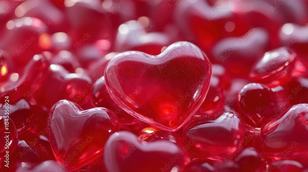 Close-up of red heart-shaped jelly candies Close-up of red heart-shaped jelly candies