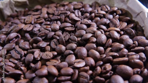coffee beans slow motion background