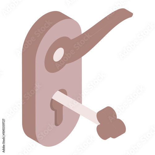 Door Handle with Keys isometric concept, Attractive Gate Handlesets vector color icon design, repair maintenance servicess symbol, Home remodeling sign, Building and construction stock illustration