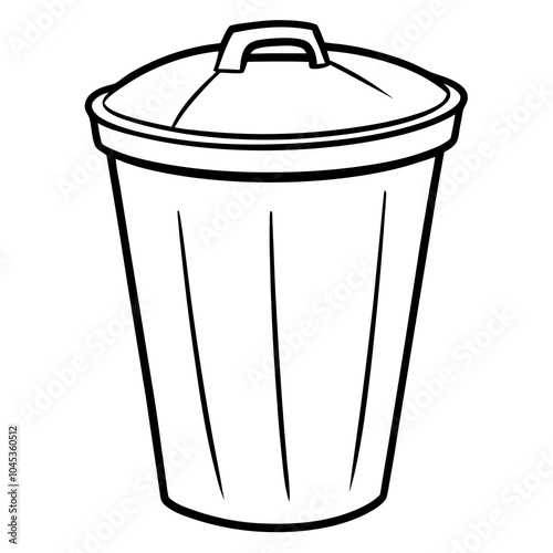  Bin Liner line art vector illustration on a white background