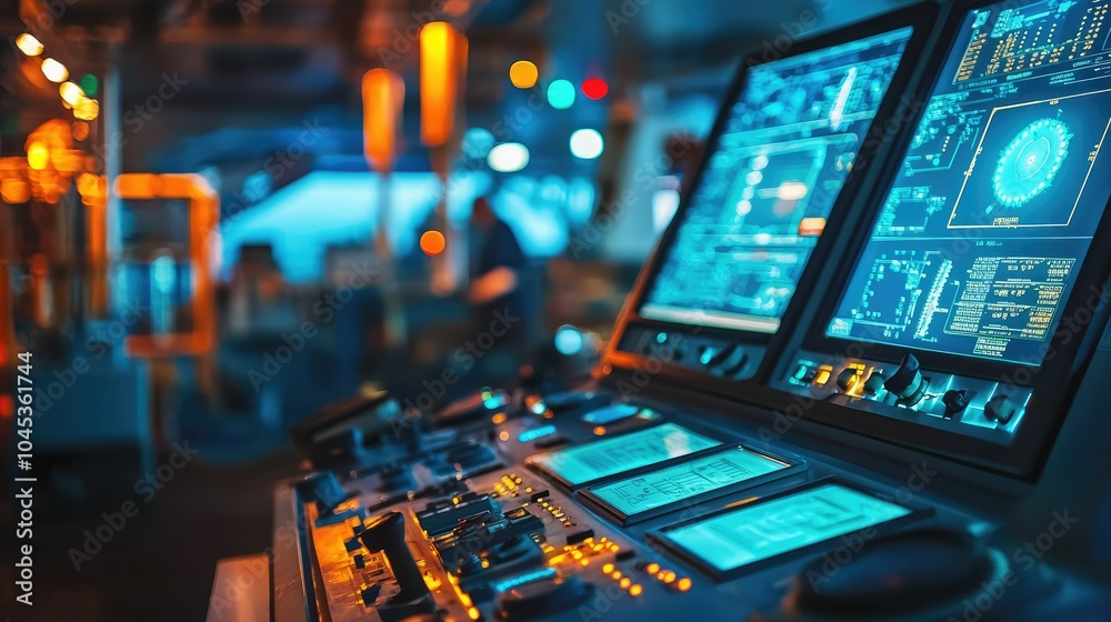 Control Room of Oil Platform with Advanced Technology
