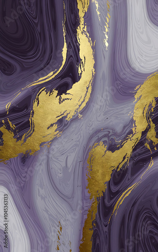 Purple and gold abstract marble background for luxury design projects   