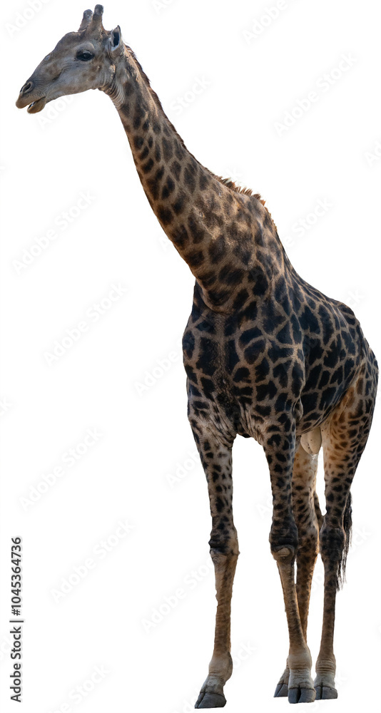 Giraffe im Busch vom Krüger National Park - Kruger Nationalpark Südafrika vorbereitet als png Datei